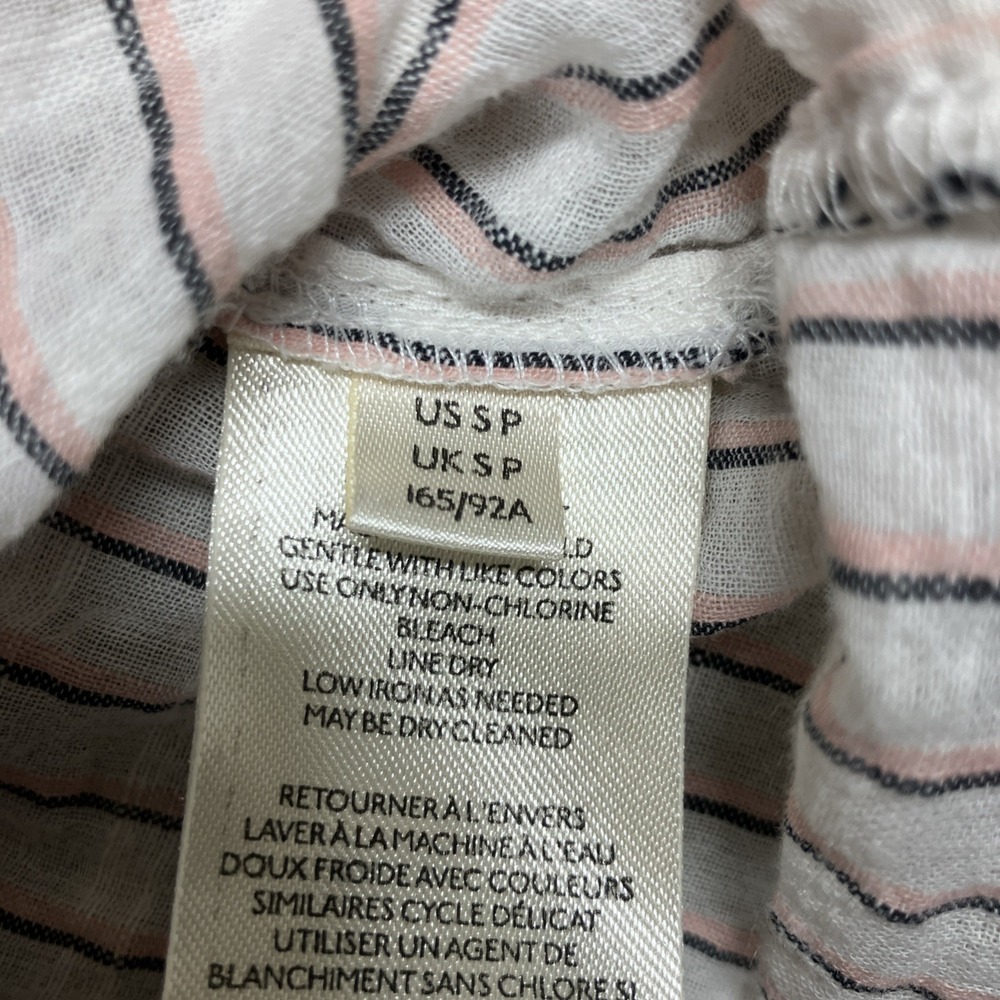 Pilcro Anthropologie Embroidered Short Sleeve Henley Shirt Small Boho Boxy - Picture 11 of 12